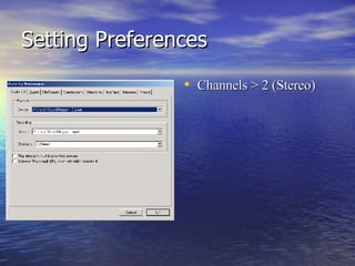Setting Preferences Channels > 2 (Stereo) 