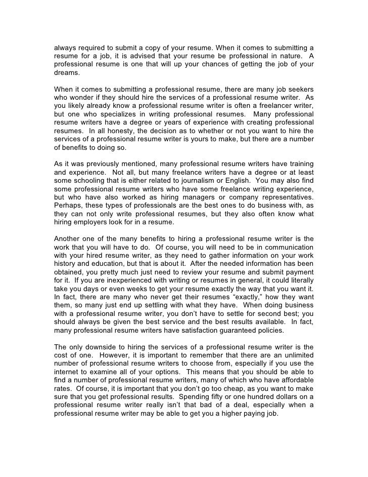 Do You Need A Professional To Write Your Resume