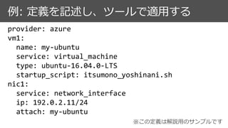 例: 定義を記述し、ツールで適用する