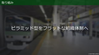 取り組み
ピラミッド型をフラットな組織体制へ
 