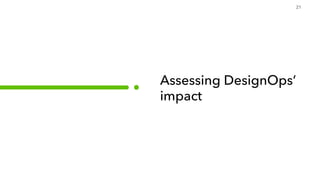 Assessing DesignOps’
impact
21
 