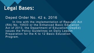 DepEd Order No. 42, s. 2016- LESSON PLANNING | PDF