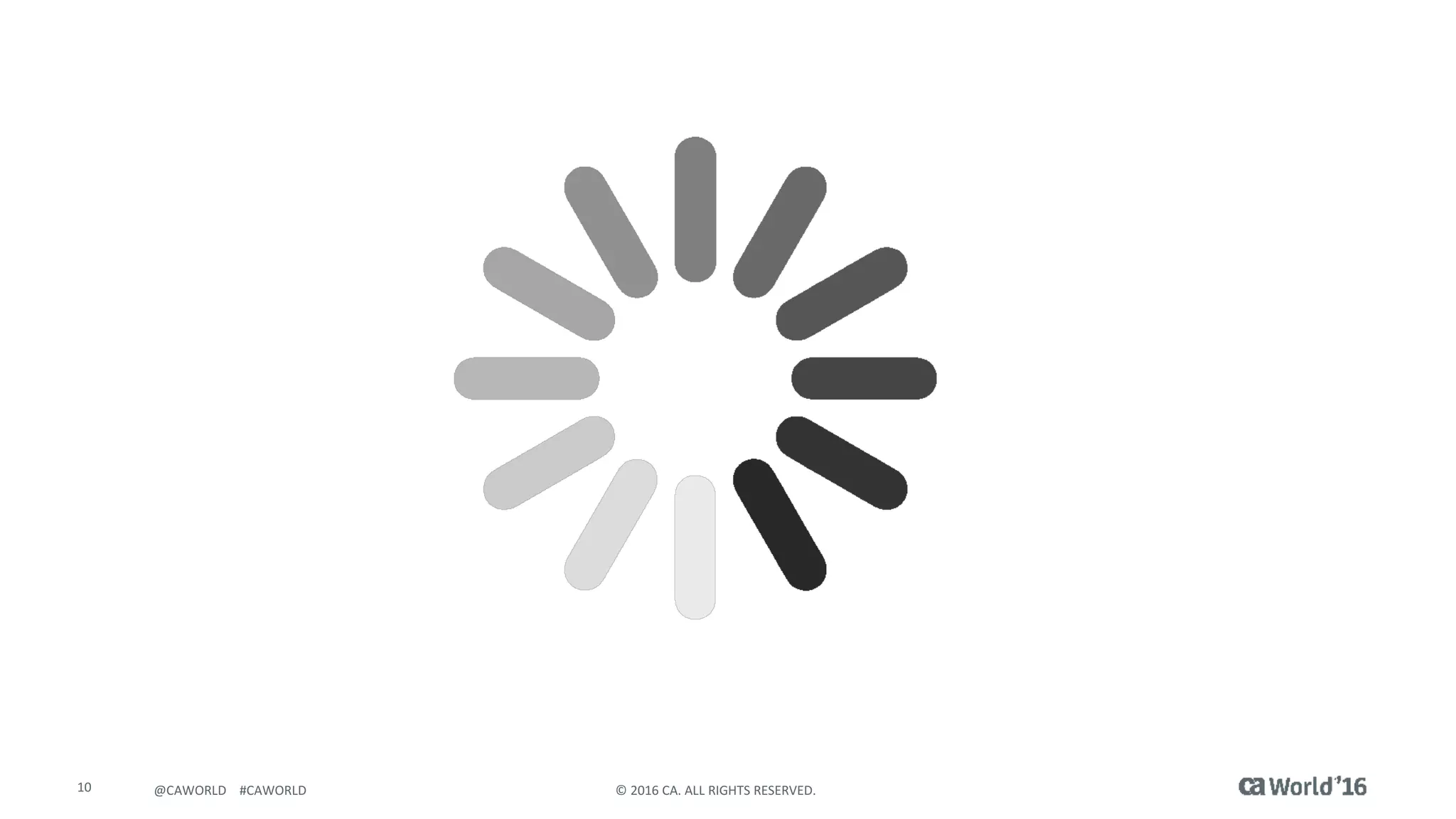 10 ©	2016	CA.	ALL	RIGHTS	RESERVED.@CAWORLD				#CAWORLD
 