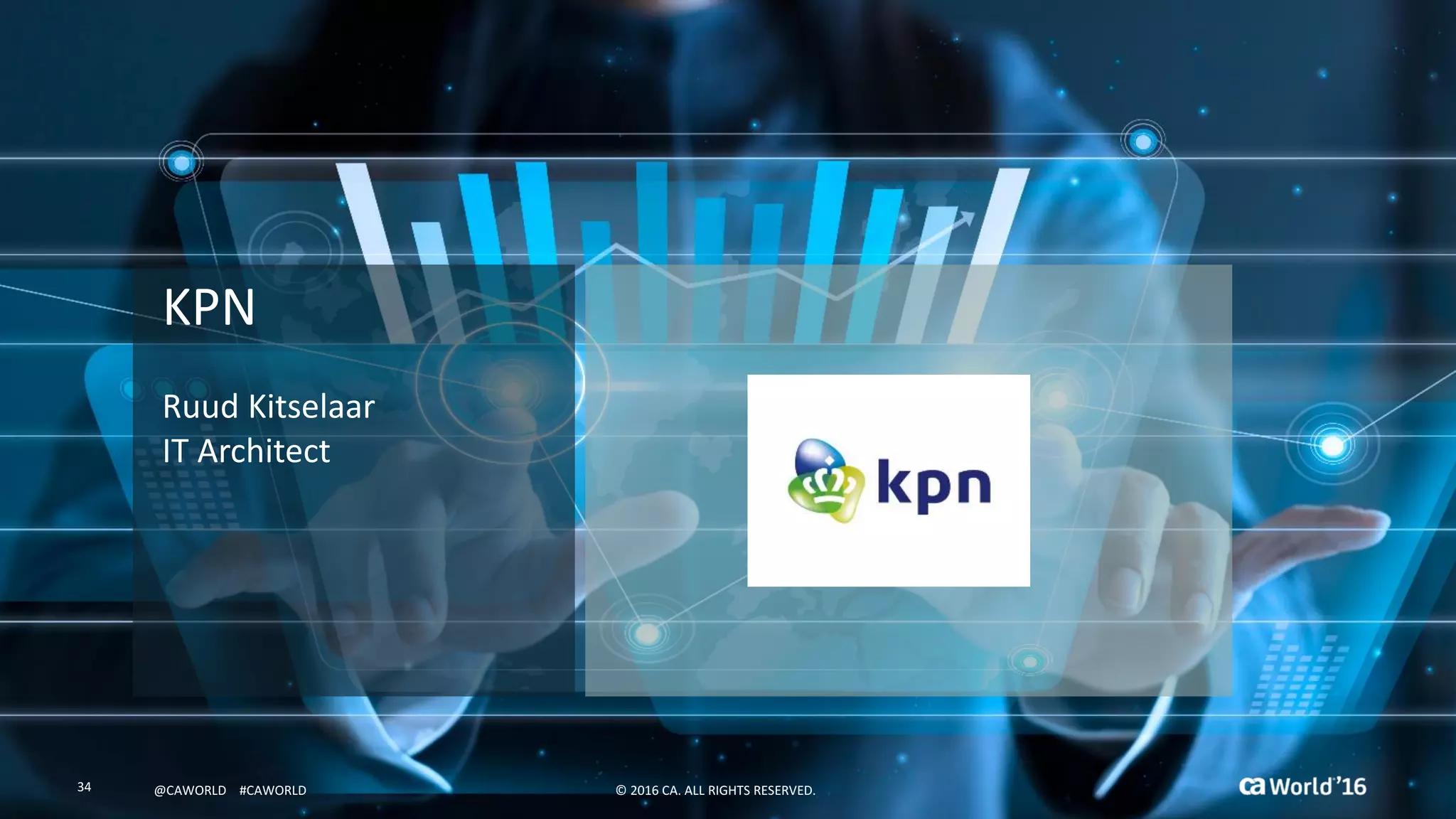34 ©	2016	CA.	ALL	RIGHTS	RESERVED.@CAWORLD				#CAWORLD
KPN
Ruud	Kitselaar
IT	Architect
©	2016	CA.	ALL	RIGHTS	RESERVED.34 @CAWORLD				#CAWORLD
 