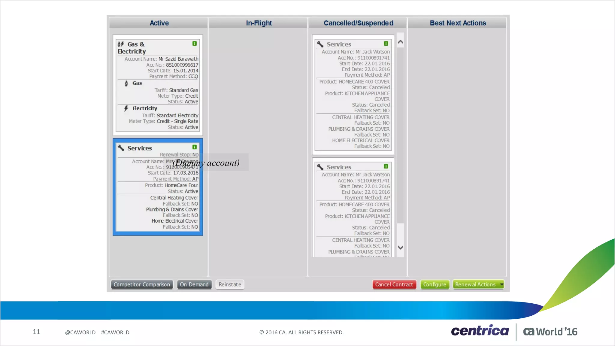 11 ©	2016	CA.	ALL	RIGHTS	RESERVED.@CAWORLD				#CAWORLD
(Dummy account)
 