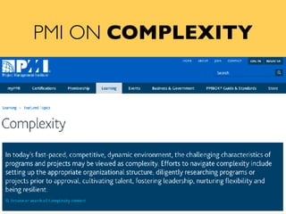 PMI ON COMPLEXITY
 