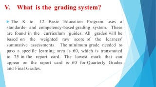 K to 12 Grading Sheet Deped Order No. 8 S. 2015 PPT presentation | PPTX