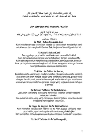 Doa Majlis Rasmi Sekolah - MAJLIS BACAAN YAASIN & DOA SELAMAT SEMPENA