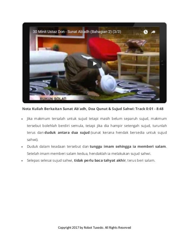 Cara Solat Subuh Tanpa Doa Qunut Dan Sujud Sahwi Cara Solat Subuh Tanpa Doa Qunut Dan Sujud Sahwi : Solat Sah Walaupun