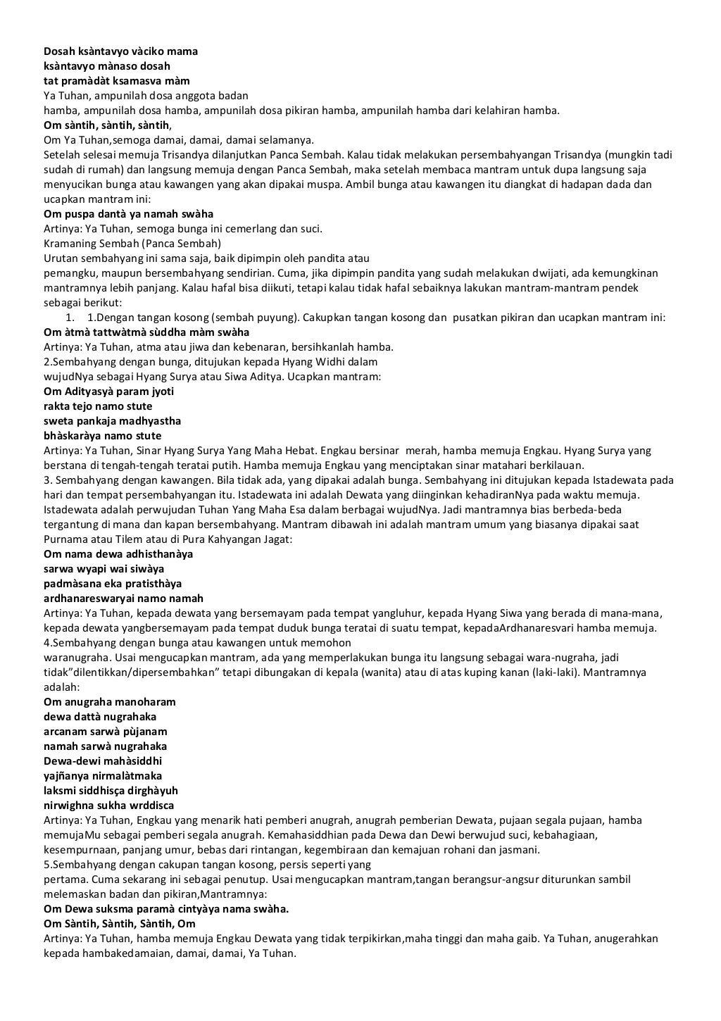 Doa agama hindu