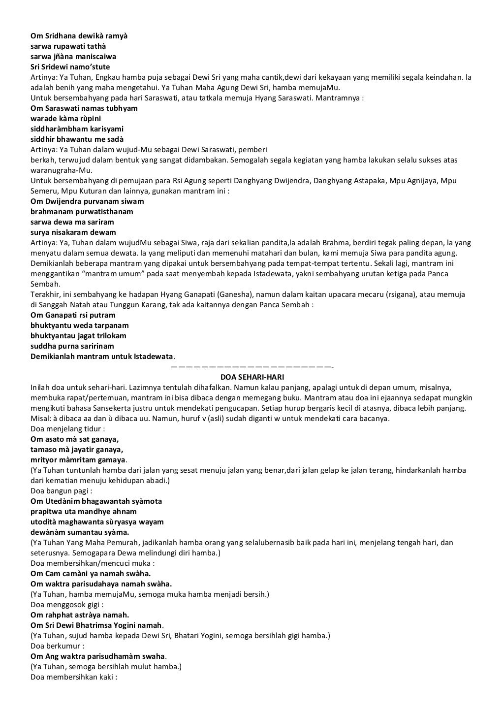 Doa agama hindu
