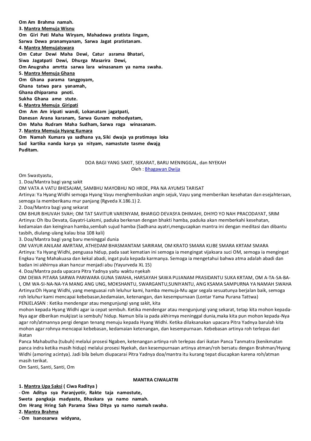 Doa agama hindu