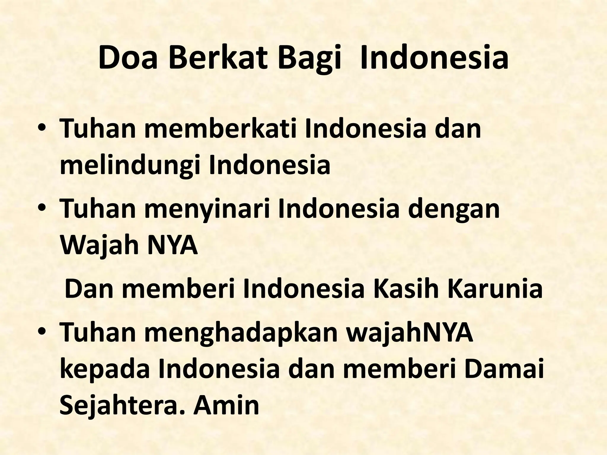 Doa bagi bangsa indonesia dalam memperingati kemerdekaan | PPTX