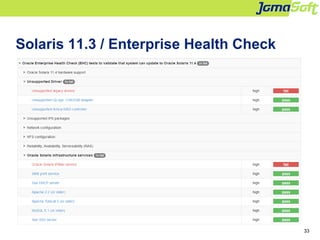 33
Solaris 11.3 / Enterprise Health Check
 