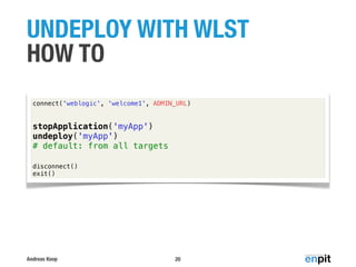 Deployment Best Practices on WebLogic Server (DOAG IMC Summit 2013) | PDF
