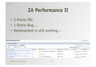 ZA Performance II 
• 3 Oracle SRs 
• 1 Oracle Bug… 
• Development is still working… 
DOAG 
Konferenz 
2014 
48 
 