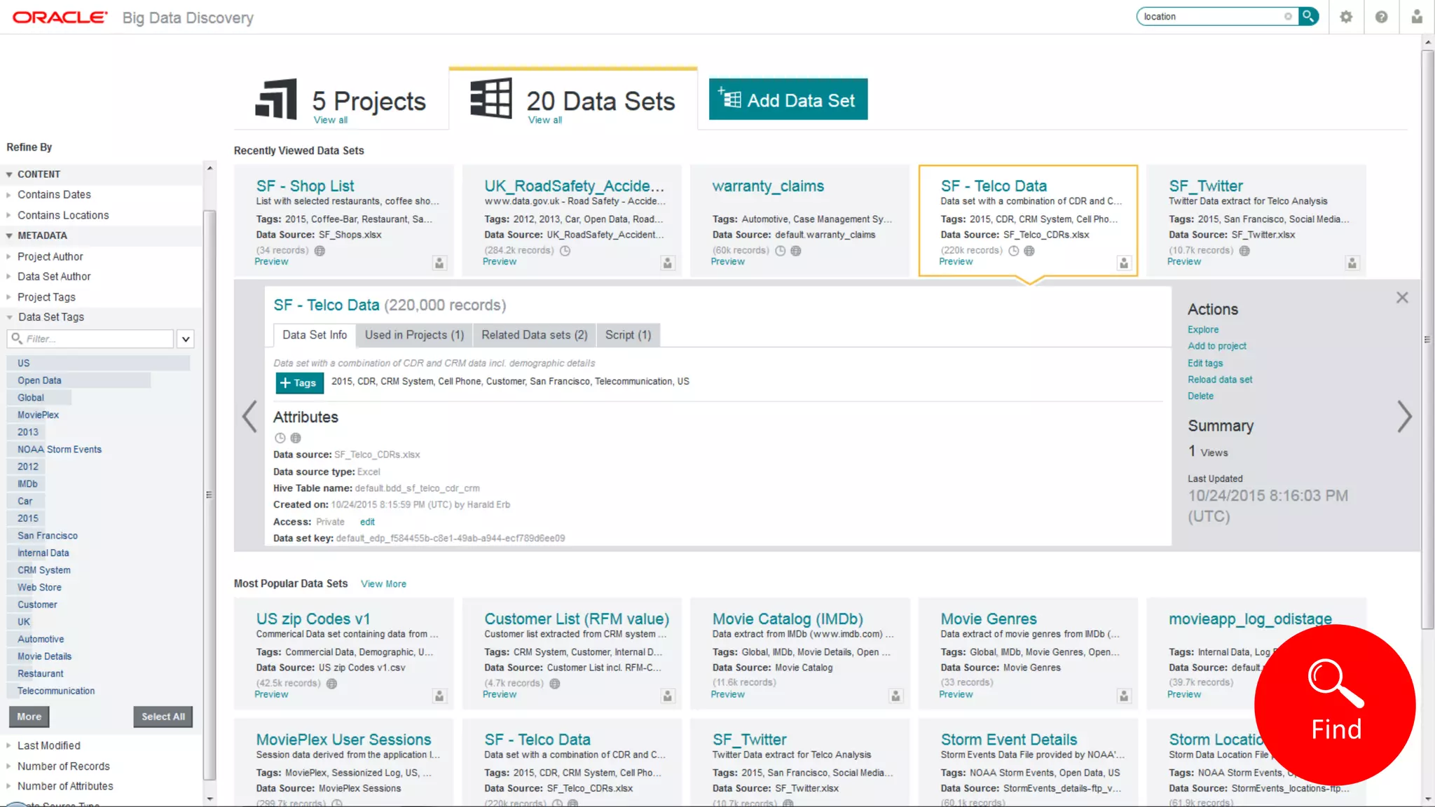 Copyright © 2015, Oracle and/or its affiliates. All rights reserved. | 31
Find
 