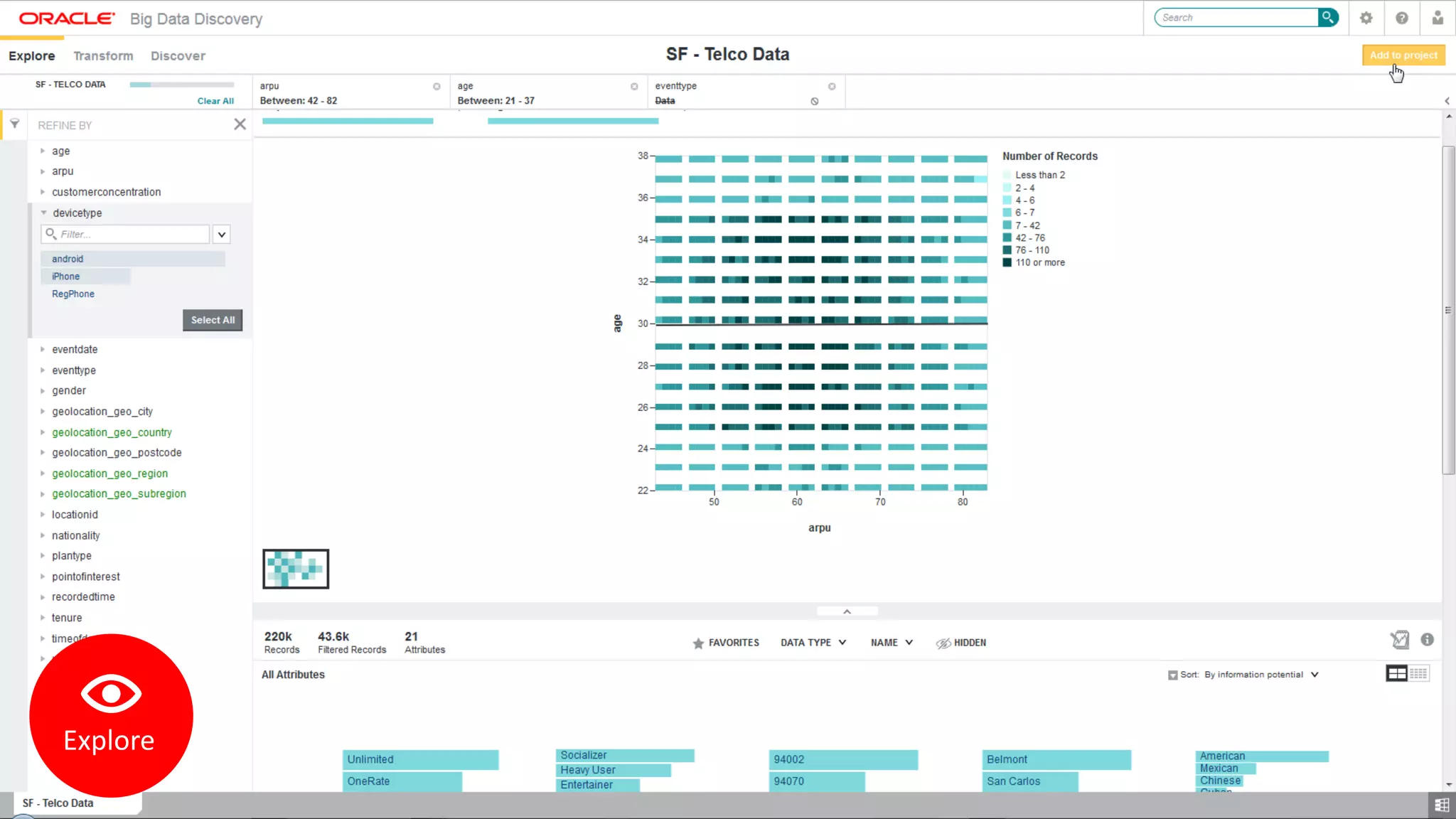 Copyright © 2015, Oracle and/or its affiliates. All rights reserved. | 33
Explore
 