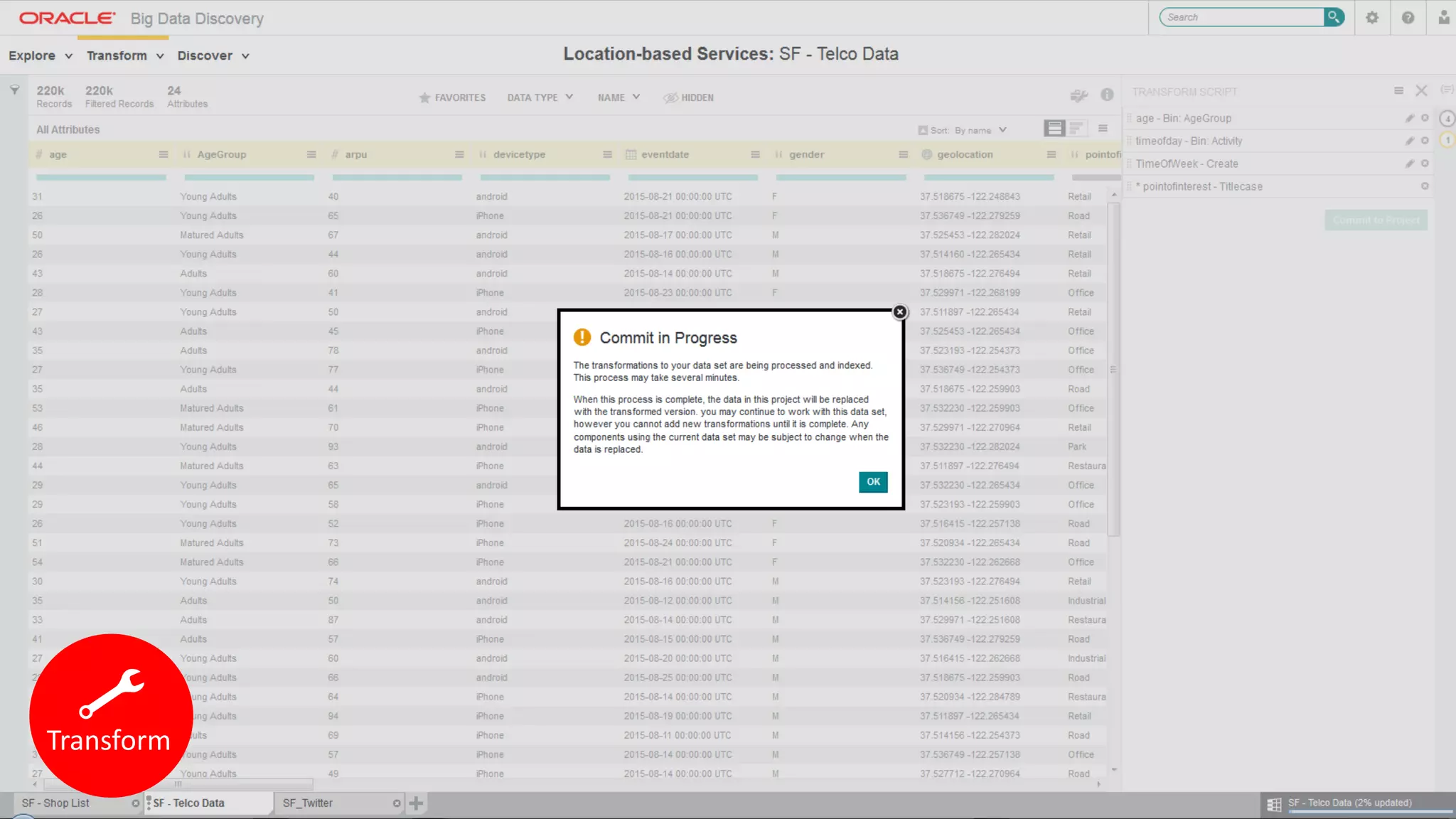 Copyright © 2015, Oracle and/or its affiliates. All rights reserved. | 41
Transform
 