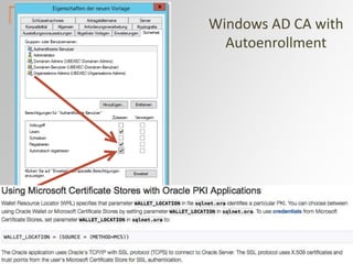 DOAG Konferenz 2016
Windows AD CA with
Autoenrollment
 