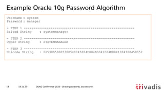 Security Best Practice: Oracle passwords, but secure! | PDF