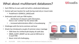 DOAG Oracle Unified Audit in Multitenant Environments | PDF