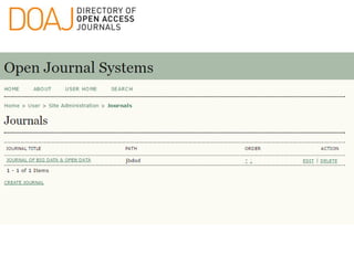 Using OJS to manage & publish your online Open Access journal | PPTX