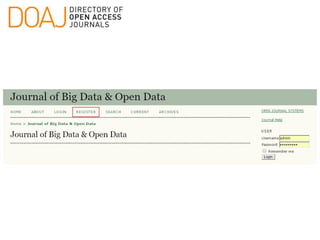 Using OJS to manage & publish your online Open Access journal | PPTX