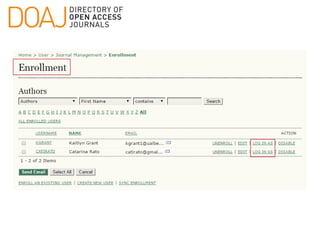 Using OJS to manage & publish your online Open Access journal | PPTX