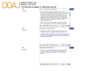 Using OJS to manage & publish your online Open Access journal | PPTX