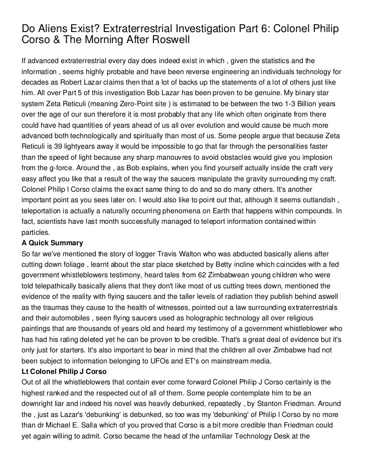 Do Aliens Exist Essay Example