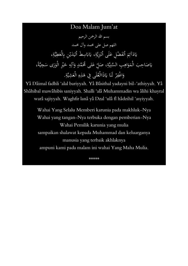 Doa malam jumat PDF