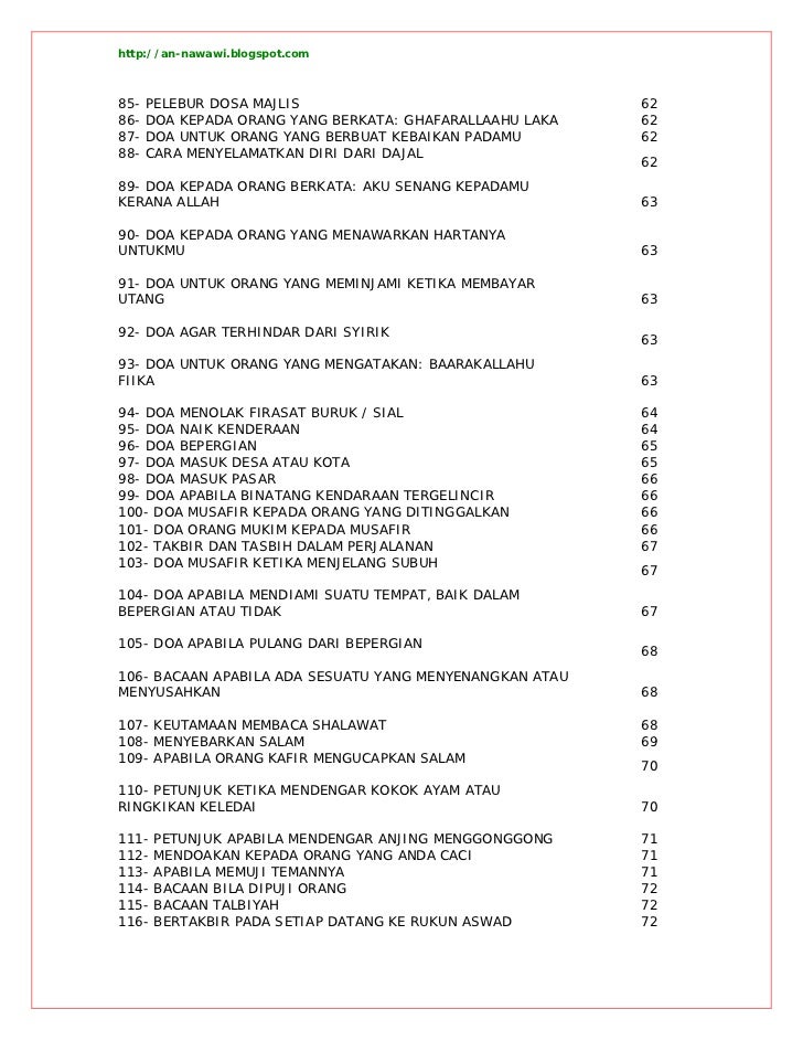 Doa masnun hisnul muslim imam an nawawi