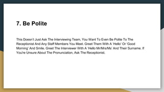 Do and Dont's of Job Interview | PPT