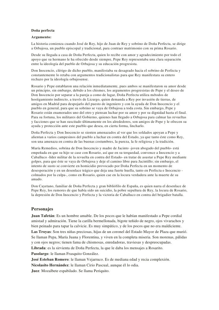 Dona perfecta essay image