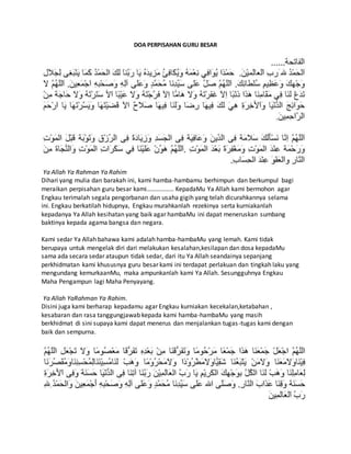 Doa perpisahan guru besar