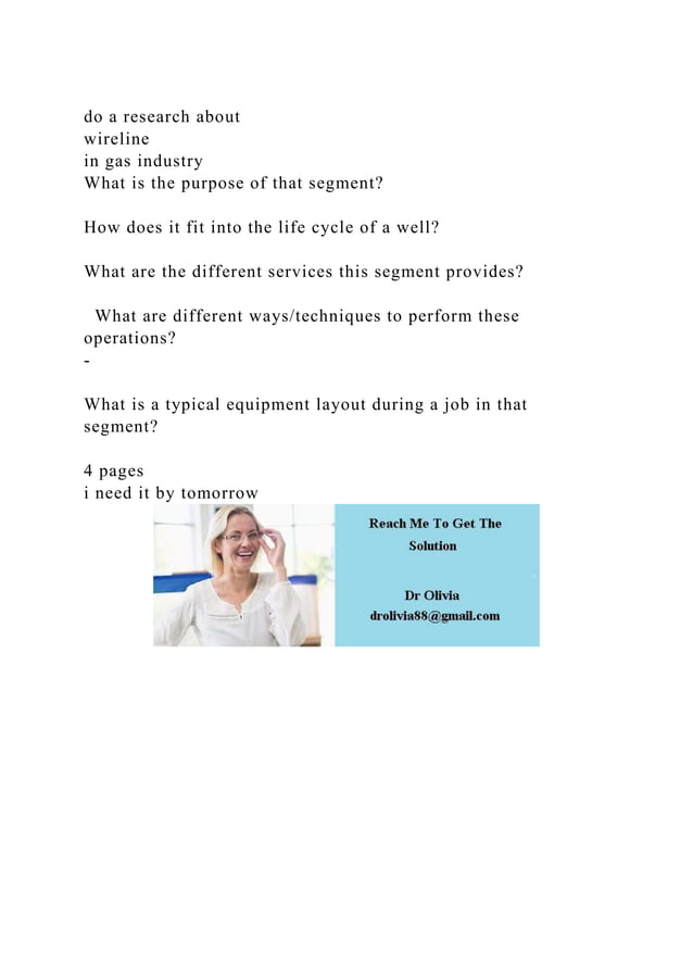 Do A Research About Wireline In Gas IndustryWhat Is The Purpos docx