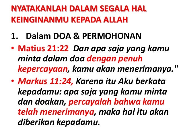 Doa & Ucapan syukur