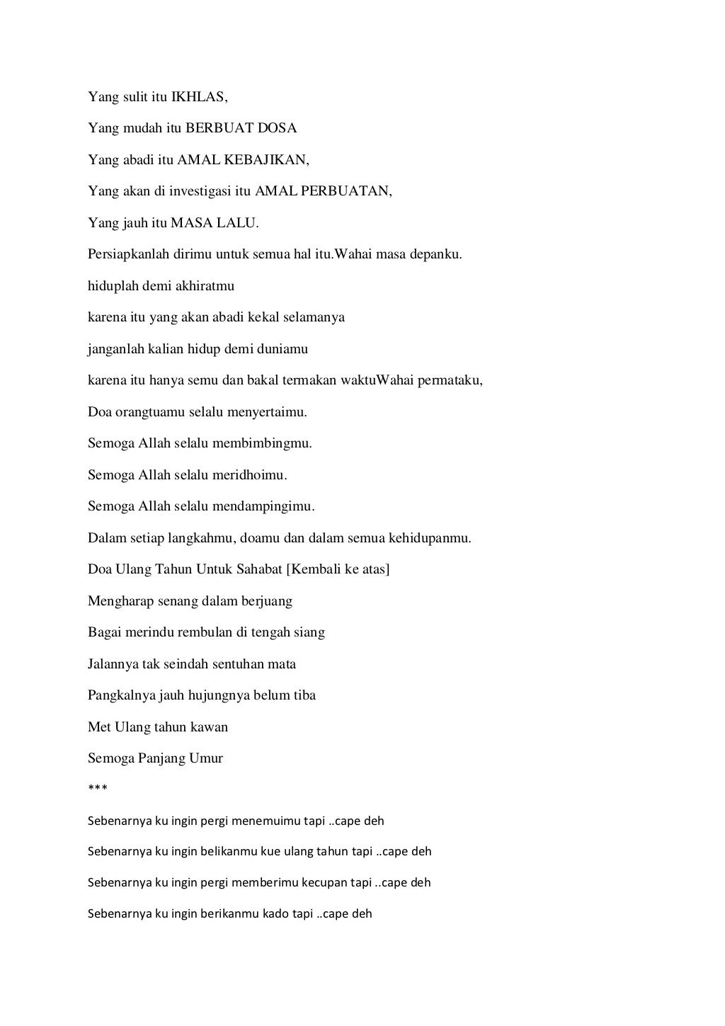 Doa ulang tahun