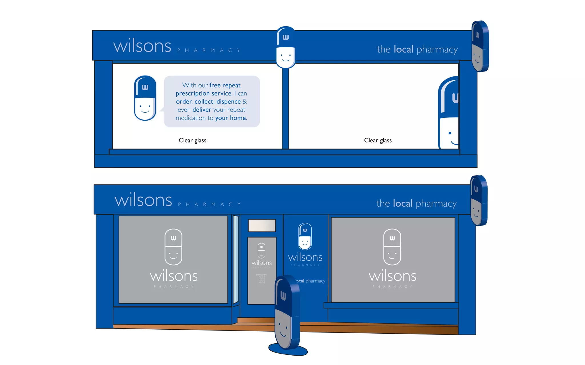 OPENINGTIMES
Mon...9-5
Mon...9-5
Mon...9-5
Mon...9-5
With our free repeat
prescription service, I can
order, collect, dispence &
even deliver your repeat
medication to your home.
Clear glass Clear glass
 