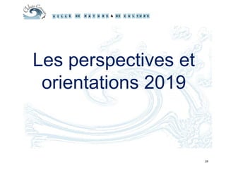 Les perspectives et
orientations 2019
28
 