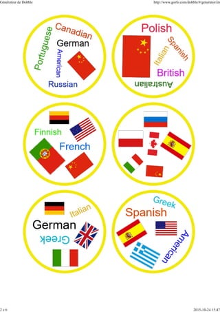 Dobble flags and nationalities-yellow | PDF