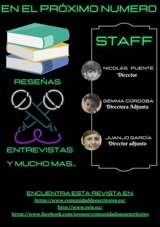 NICOLÁS PUENTE
Director
gemma cordobA
Directora Adjunta
juanjo garcía
Director adjunto
 