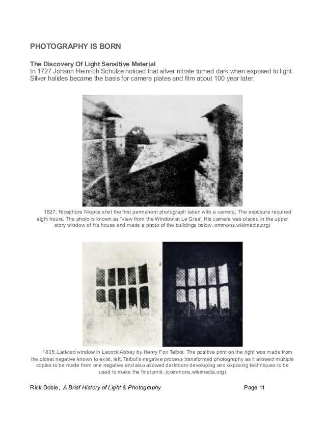 A Brief History Of Photography