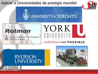 Aplicar a Universidades de prestigio mundial
 