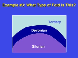 Example #3: What Type of Fold is This?
Example #3: What Type of Fold is This?
Tertiary
Silurian
Devonian
 