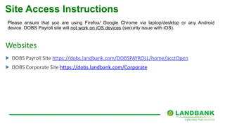 Dobs Reference Number DOBS CORPORATE PAYROLL FACILITY-FRONT-END_CPF PRESENTATION.pptx