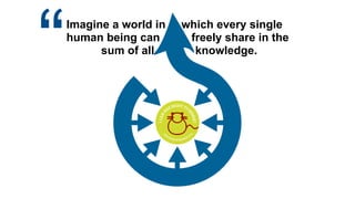 Imagine a world in which every single  
human being can freely share in the  
sum of all knowledge.
“
 