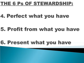 The 6 Ps of Stewardship | PPT