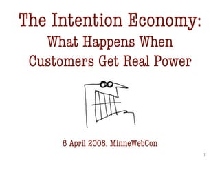 The Intention Economy:
   What Happens When
 Customers Get Real Power



     6 April 2008, MinneWebCon
                                 1
 